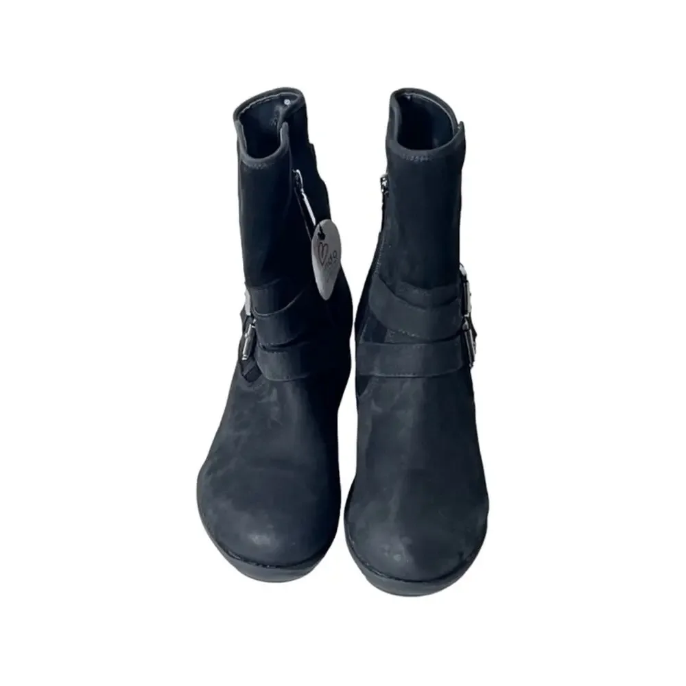 Blondo Tula Black Leather Waterproof Moto Boots Women Size 6